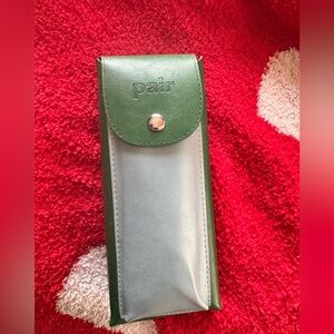 Pair- Blue Light glasses w/Green Leather Case *has a light magnifying effect*